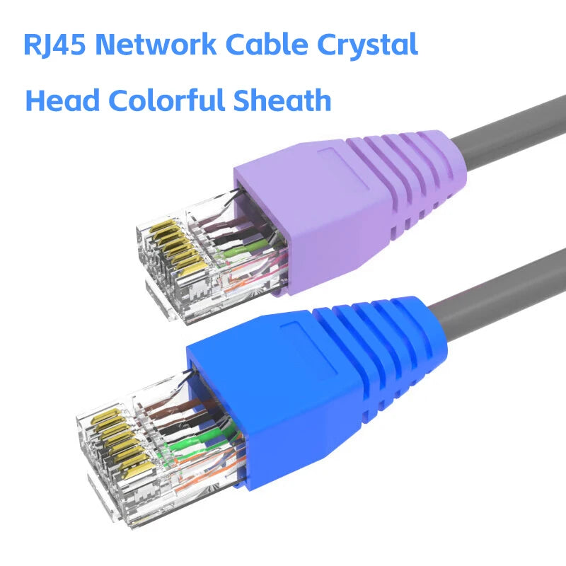 Colorful CAT5E CAT6 RJ45 Ethernet Network Connector Plug Cover Strain Relief Boots Crystal Head Protective Cable Sleeve For 8P8C