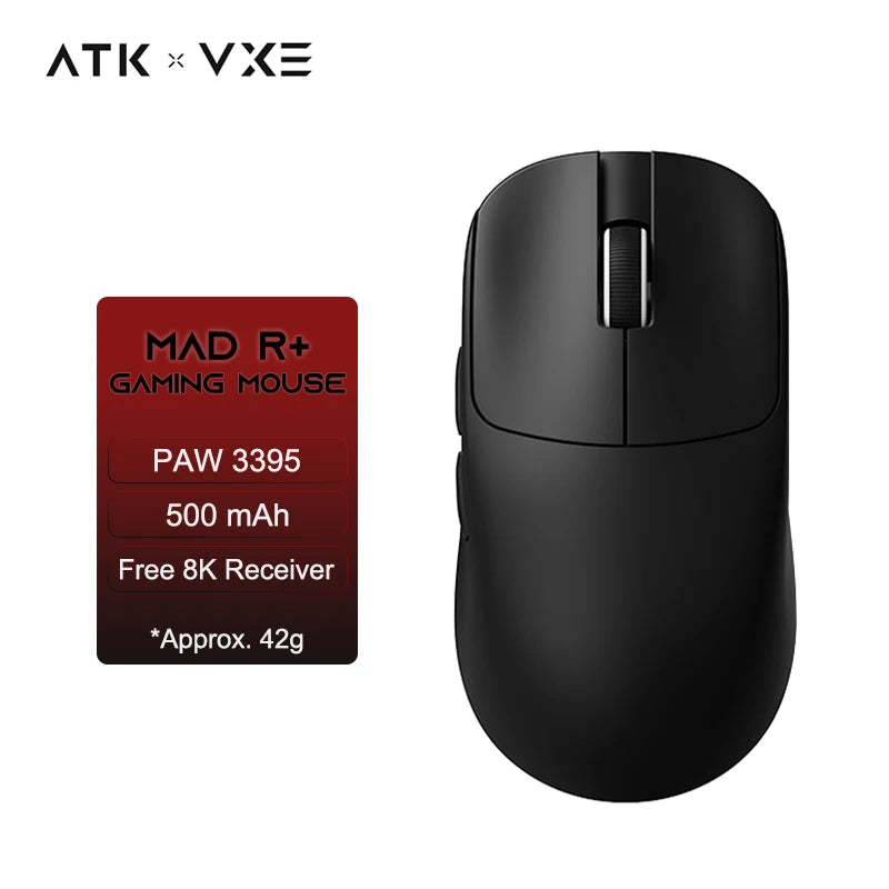 ATK VXE MAD R/R MAJOR Wireless E-sports Gaming Mouse Ultra-lightweight Dual-Mode PAW3395/3950 Ergonomic Mice Standard 8K