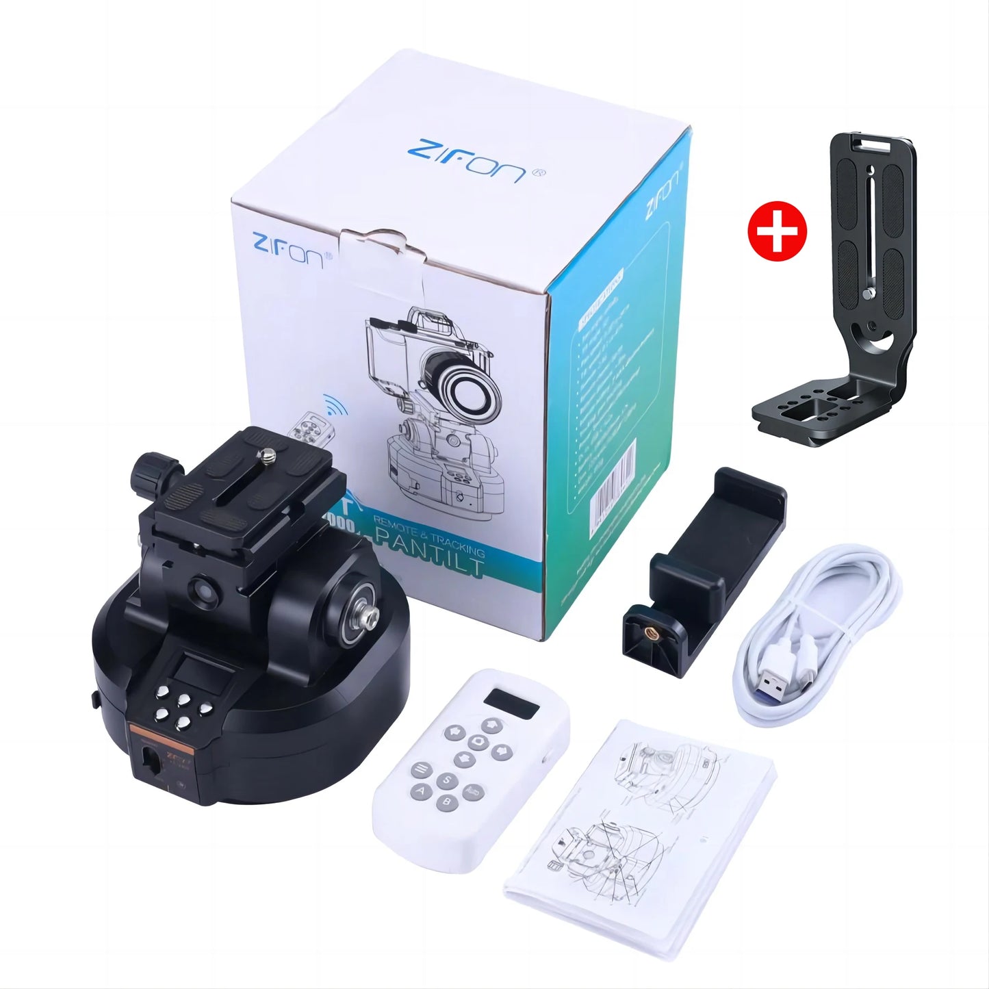 ZIFON YT2000 Remote Motorized PTZ, AI Face Recognition, Horizontal 360° Rotation for Camera Smartphone Action Camera Live Stream
