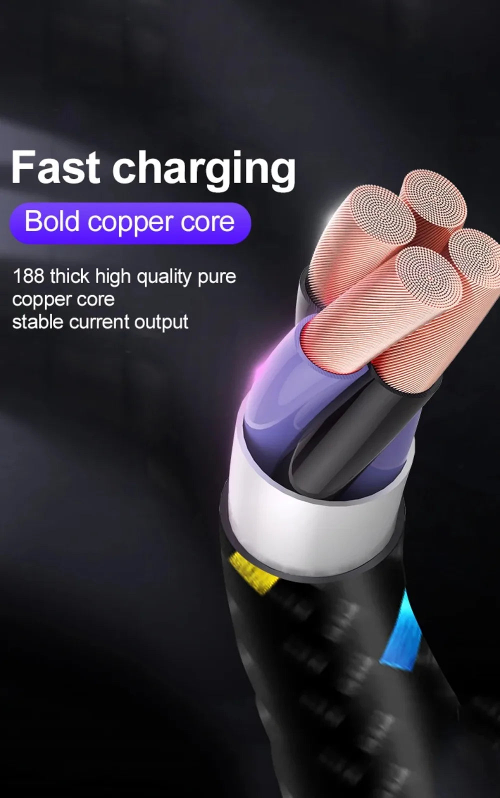 2.4A USB Type C Cable Fast Charging Nylon Braided Data Cable For Xiaomi 13 Huawei P60 Samsung S23 iPad USB C Phone Charger Wires