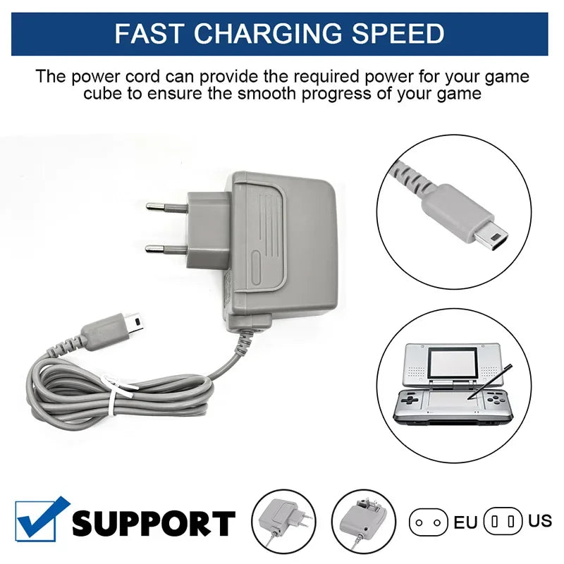AC 100-240V Charger Travel Wall EU US Plug Charger Adapter Power Supply for Nintendo DSL DS Lite NDSL AC Adaptor Accessoires