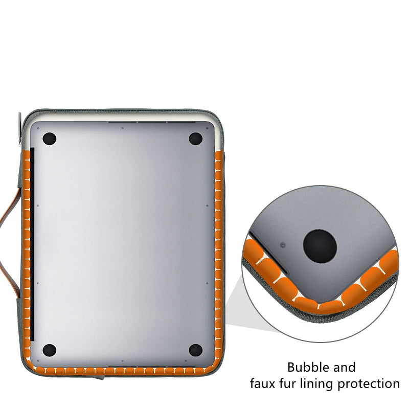 Multi-pockets Laptop Sleeve for MacBook Air 15.3 2024 Laptop Bag for MacBook Pro 13 14 16 Shocproof Notebook Bag for Dell/Xiaomi