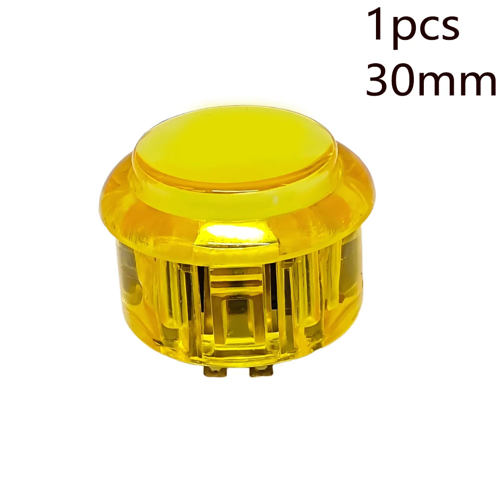 5V LED Illuminated Arcade Light Push Button 30mm/24mm Clear Plastic Coin Operated Joystick Game Button for DIY Arcade Machine