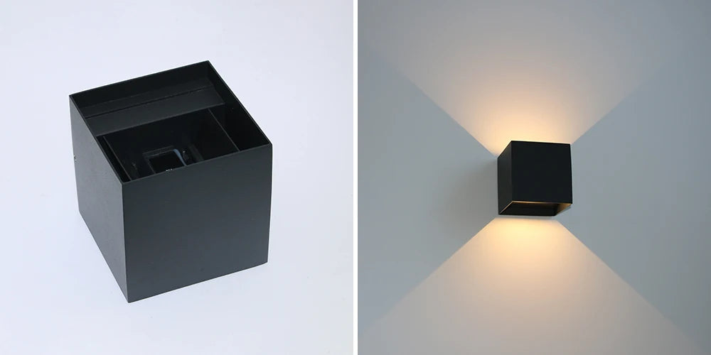 Outdoor Waterproof Wall Lamp Modern Square Aluminum Black White Gray Wall Lighting Porch Courtyard Lamp Exterior Wall Fixture