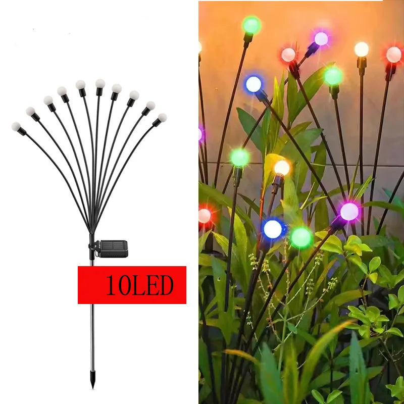 Outdoor LED Solar Lights Waterproof Starburst Solar Firefly Lights Lawn Lamp Garden Lamp for Path Landscape Decorative