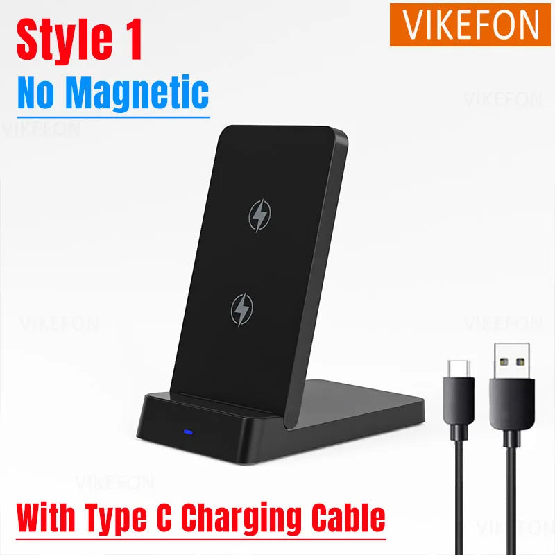 Wireless Charger Phone Desktop Folding Holder Stand For iPhone 16 15 14 13 12 Pro Max Samsung S24 Xiaomi Fast Charging Station