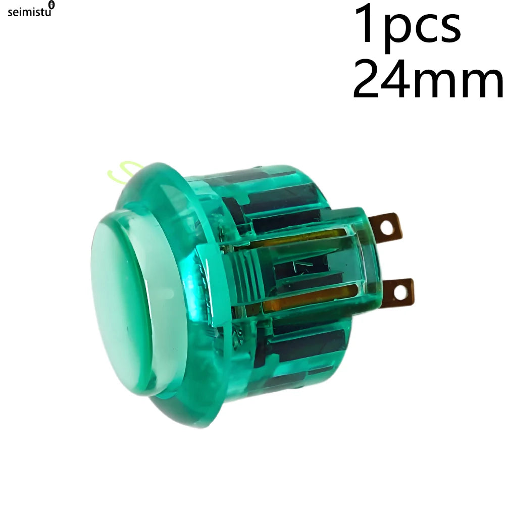 5V LED Illuminated Arcade Light Push Button 30mm/24mm Clear Plastic Coin Operated Joystick Game Button for DIY Arcade Machine