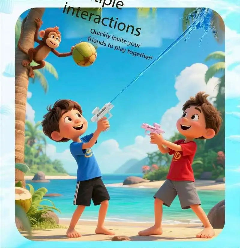 Outdoor Summer Water 2-Way Squirt Gun - Press & Spray Water Gun,Reverse Splash Toy for Prank Fun,Stress Relief, Water Fight Game