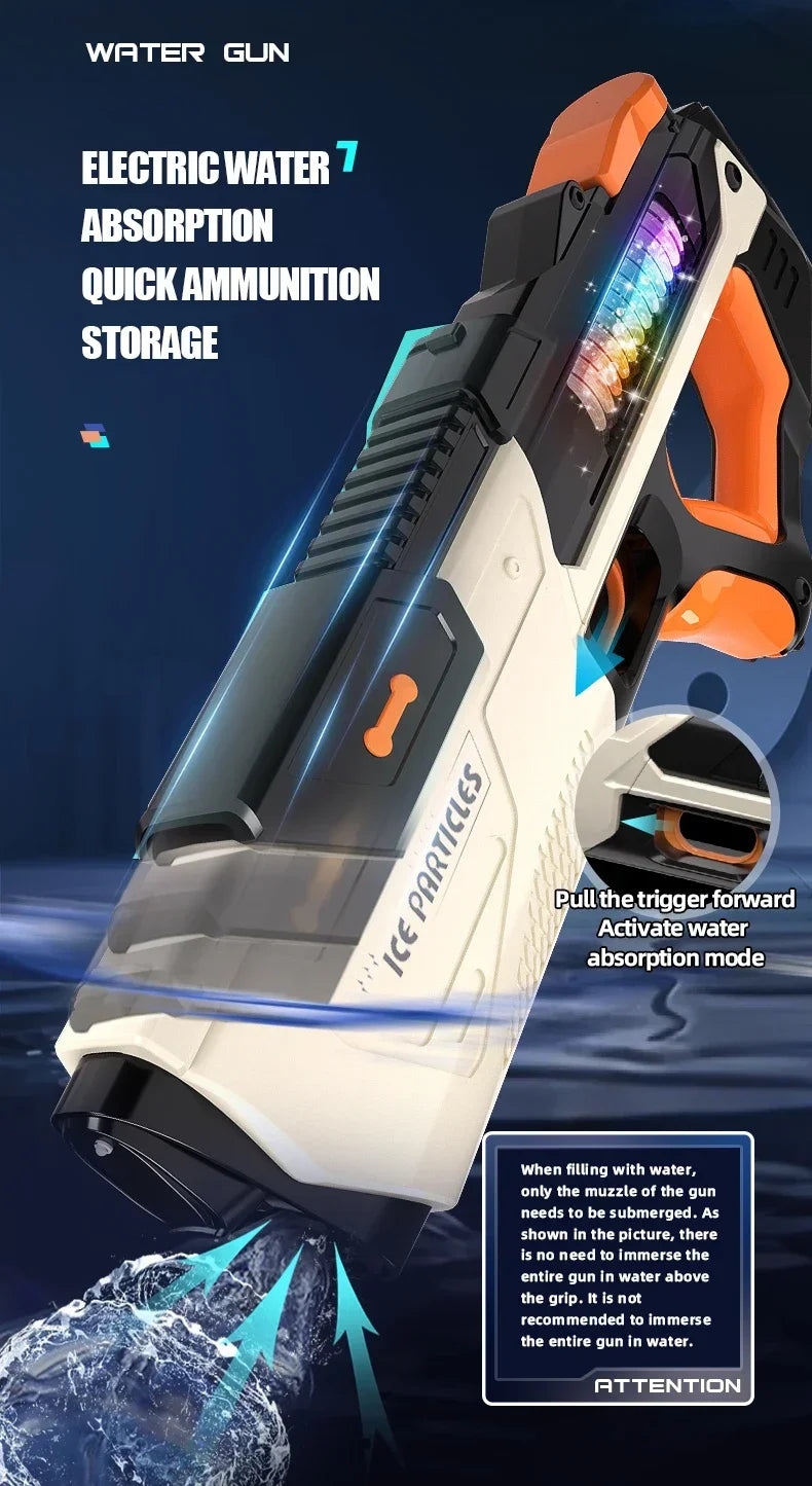 Full Electric Automatic Water Storage Gun Toys Portable Children Summer Beach Outdoor Fight Fantasy Toys for Boys Kids Game