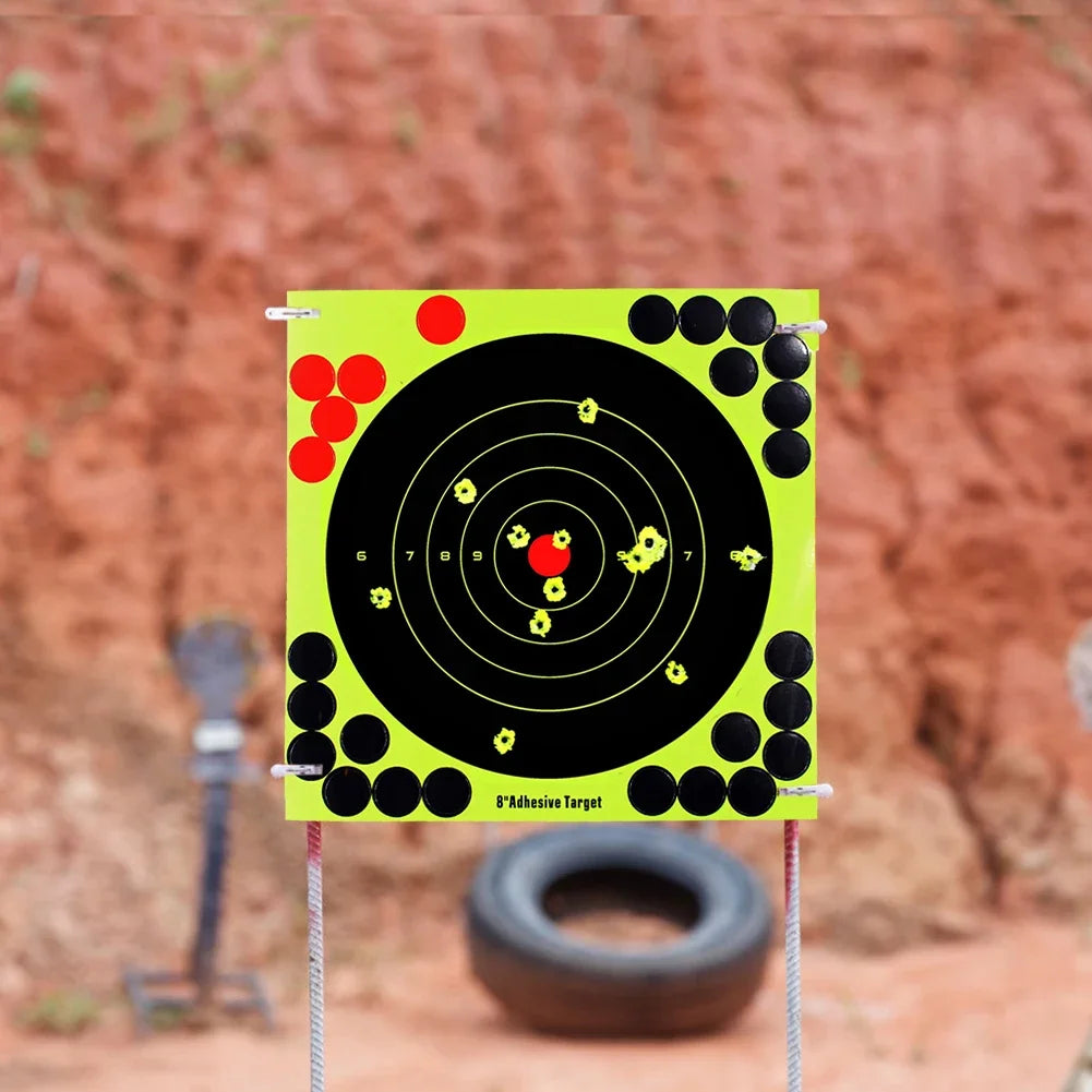 100-10PCS 8-inch Splatter Target High Visibility Adhesive Shooting Target Stickers Reactive Hunting Shooting Training Paper
