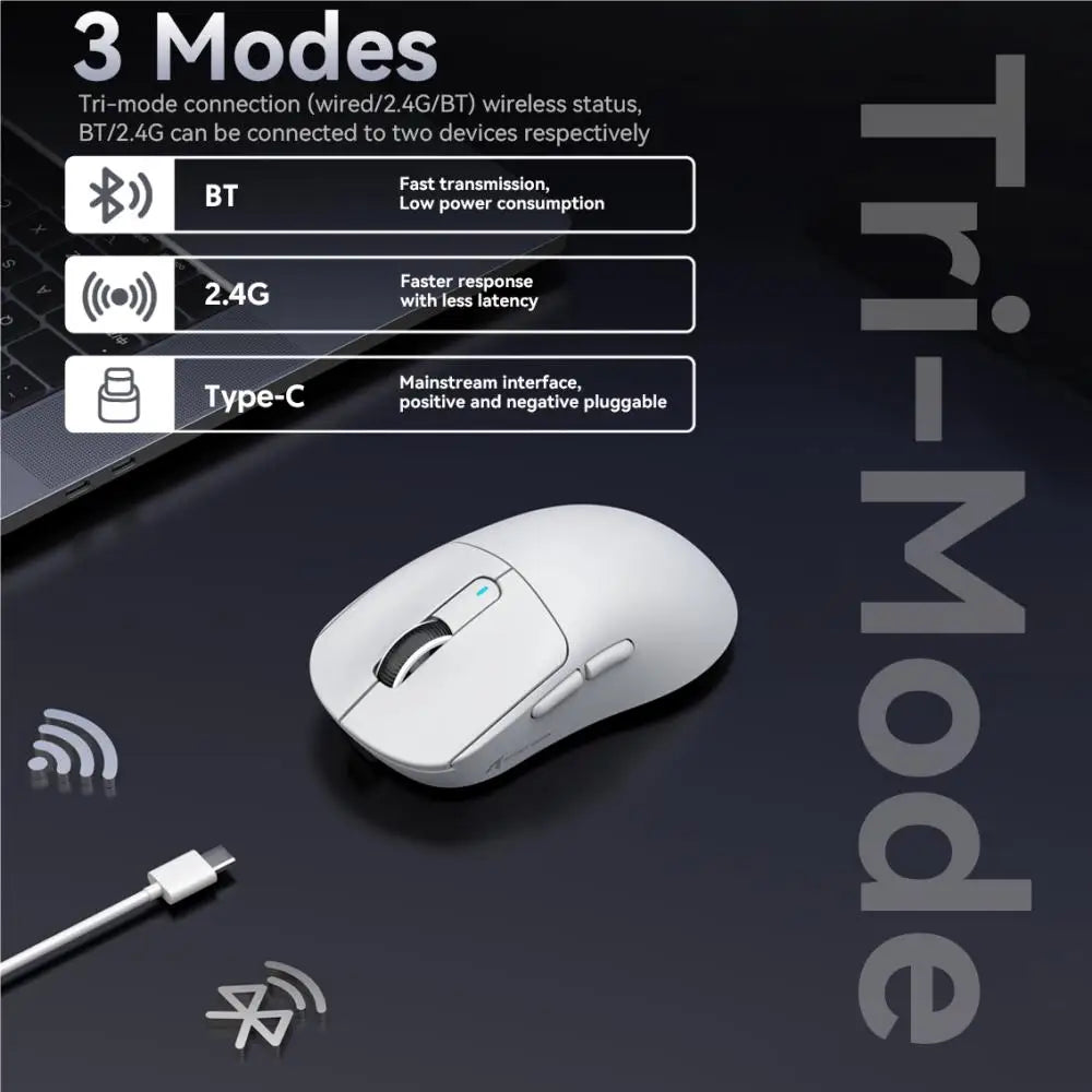 Attack Shark X3 Wireless Mouse,PixArt PAW3395 26K DPI  1K/4K Lightweight Mouse ,Tri-Mode Macro Gaming Mouse,Laptop/win/mac