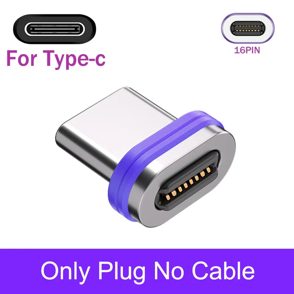 AUFU 16pin 180 Rotate Magnetic Cable 240W Fast Charging Micro USB Type C Cable For iPhone Xiaomi Samsung Magnet USB Phone Cable