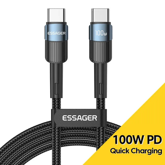 Essager 100W C To C Type C Cable USB C PD Fast Charging Charger Wire Cord For Macbook Samsung Xiaomi Type C USB C Cable