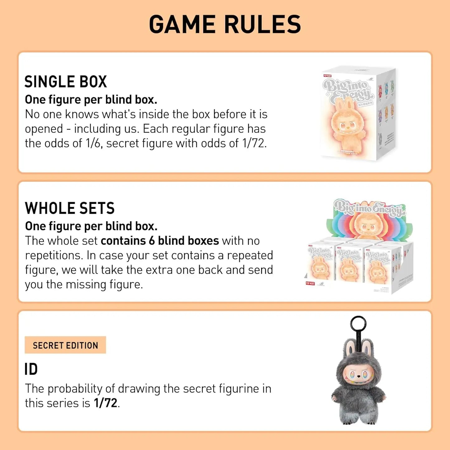 POP MART Labubu Doll The Monsters Big Into Energy Series Blind Box Random Vinyl Pendant Collectible Plush Toy Figure Gift