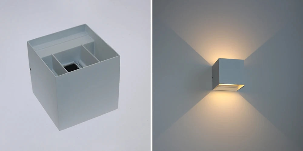 Outdoor Waterproof Wall Lamp Modern Square Aluminum Black White Gray Wall Lighting Porch Courtyard Lamp Exterior Wall Fixture