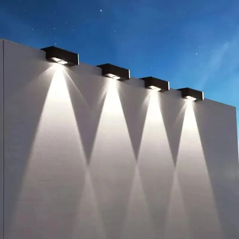 Solar Wall Lights IP65 Outdoor Square Solar Wireless Wall Mount Lights Waterproof Outdoor Wall Lamps Decorative for Garden