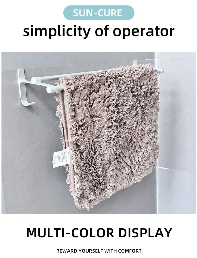 2PCS Soft Comfortable Thick Plush Floor Mat,Bathroom Floor Rug,Bedroom Carpet,Living Room Mat,Water Absorption Anti-Slip