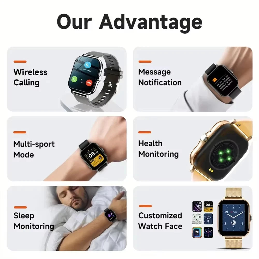 LAXASFIT Smartwatch For Men Women Bluetooth Calling Bracelet Sport Fitness Smart Watch Gifts Digital Smartwatch Women Wristwatch
