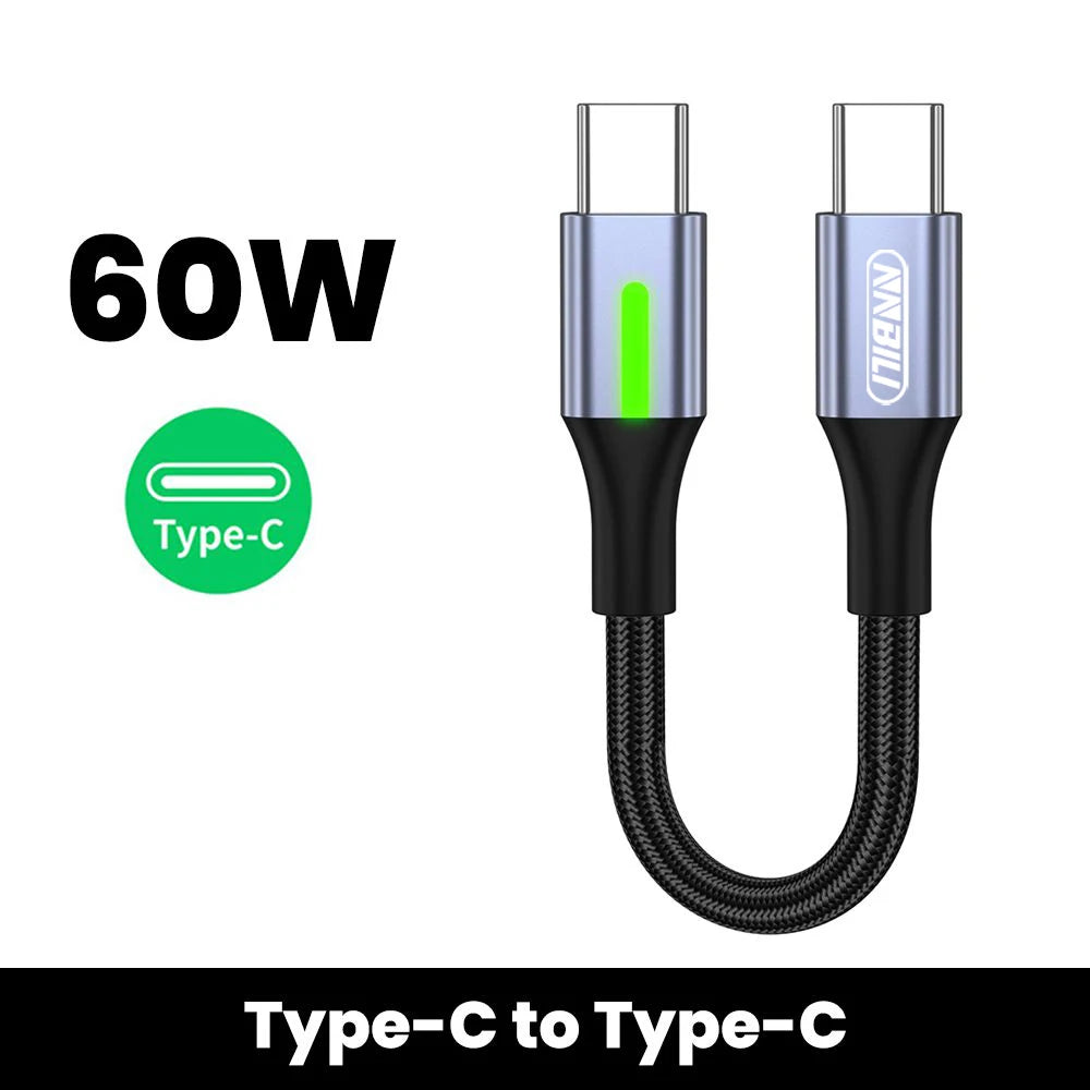 NNBILI 0.25M 0.5M Short Type C to USB C Cable Fast Charging For iPhone16 15 Xiaomi Samsung Huawei Power Bank USB C Data Cable