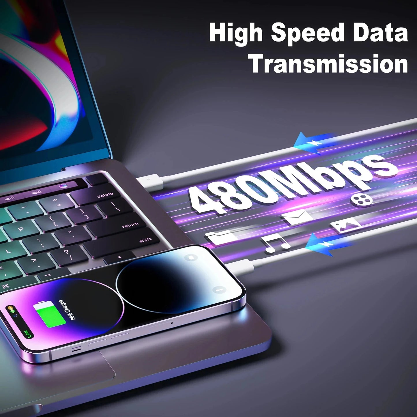 [MFi Certified] Charger Cord for iPhone 3ft /6ft USB to Lightning Cable Fast Charging Cable for iPhone 14 13 12 11 XR XS