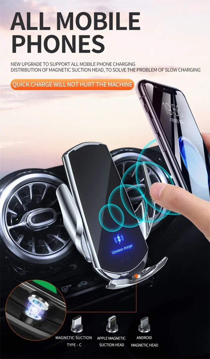 30W Wireless Car Charger Magnetic Car Phone Holder For iPhone 16-12 Pro Max Xiaomi Samsung Fast Charging Wireless Chargers