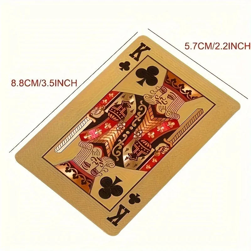 1 Box Golden Foil Playing Cards, Waterproof High Definition Playing Cards, Matte Table Games For Gift Collection