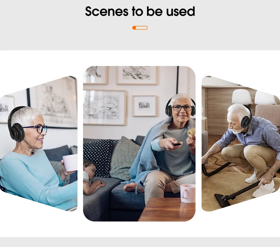 RETEKESS TA006 Wireless Headphone TV Watching Rechargeable Wireless Earphone with Transmitter Support Coaxial Fiber 3.5 AUX RCA