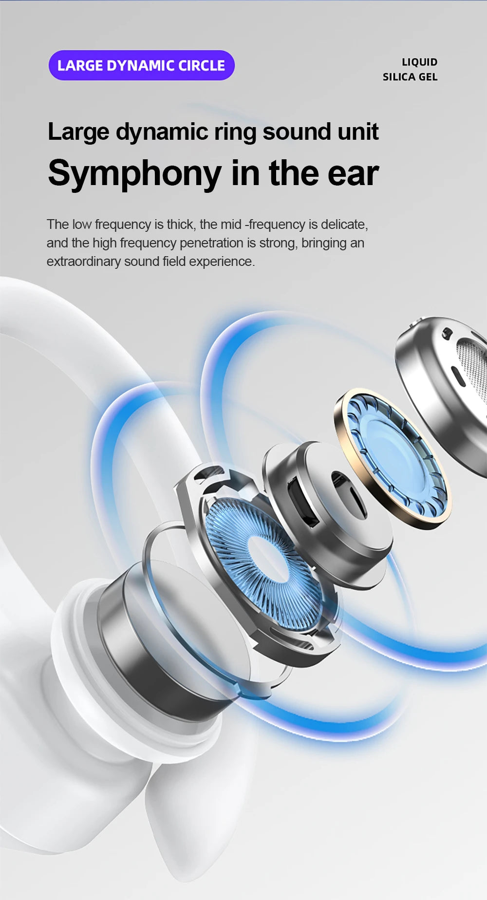 Lenovo LP75 Sports Wireless Earphones with Mics,Button Control, LED Power Display,Hifi Stereo Sound Bluetooth 5.3 TWS Headphones