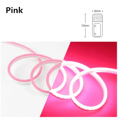 12V Led Neon Strip Lights Flex Tape Ribbon Lamp Rope Waterproof Silicone Tube Bar 1cm 1led Cut DIY Ad Sign Board Billboard