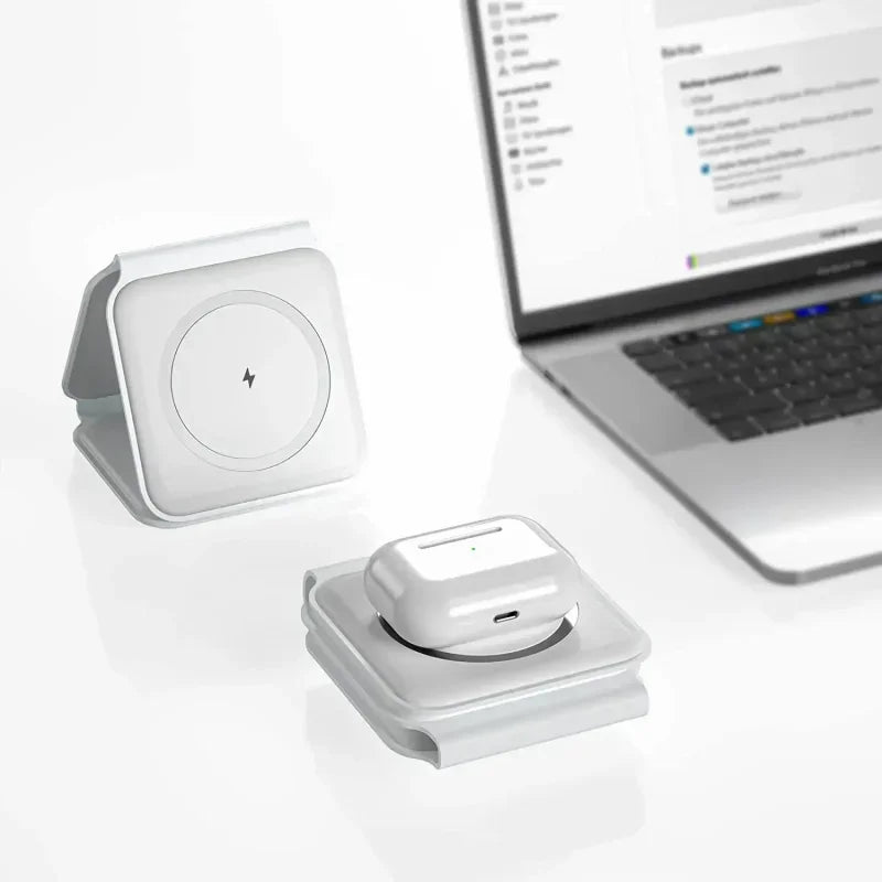 3 in 1 Wireless Magnetic Charger Fast Charging Dock Station Portable Foldable Stand Trip Charger For iPhone Apple Watch AirPods