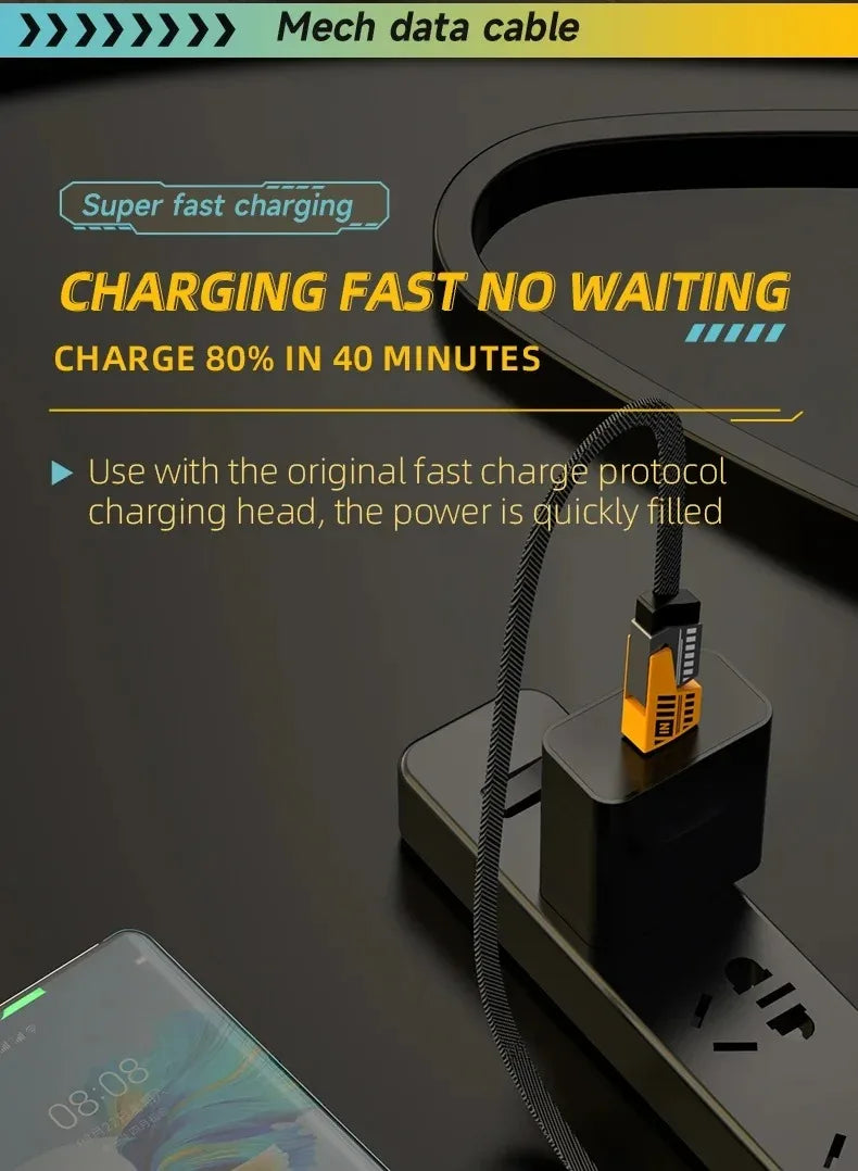 4 In 1 PD 65W USB Type C Data Cable Fast Charging For iPhone 16 15 14 13 12 Samsung Xiaomi Redmi Huawei Wire Cable Fast Charger