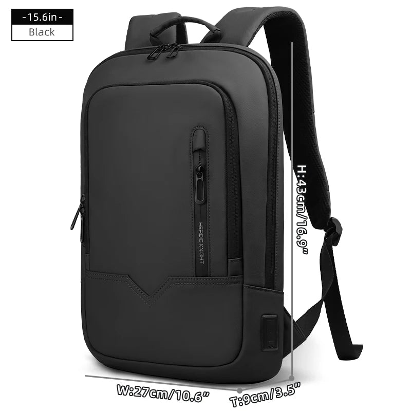Heroic Knight Laptop Work Backpack Slim Men Waterproof Multifunctional 15.6"17" Business Trip Backpack Fashion Male School Bag
