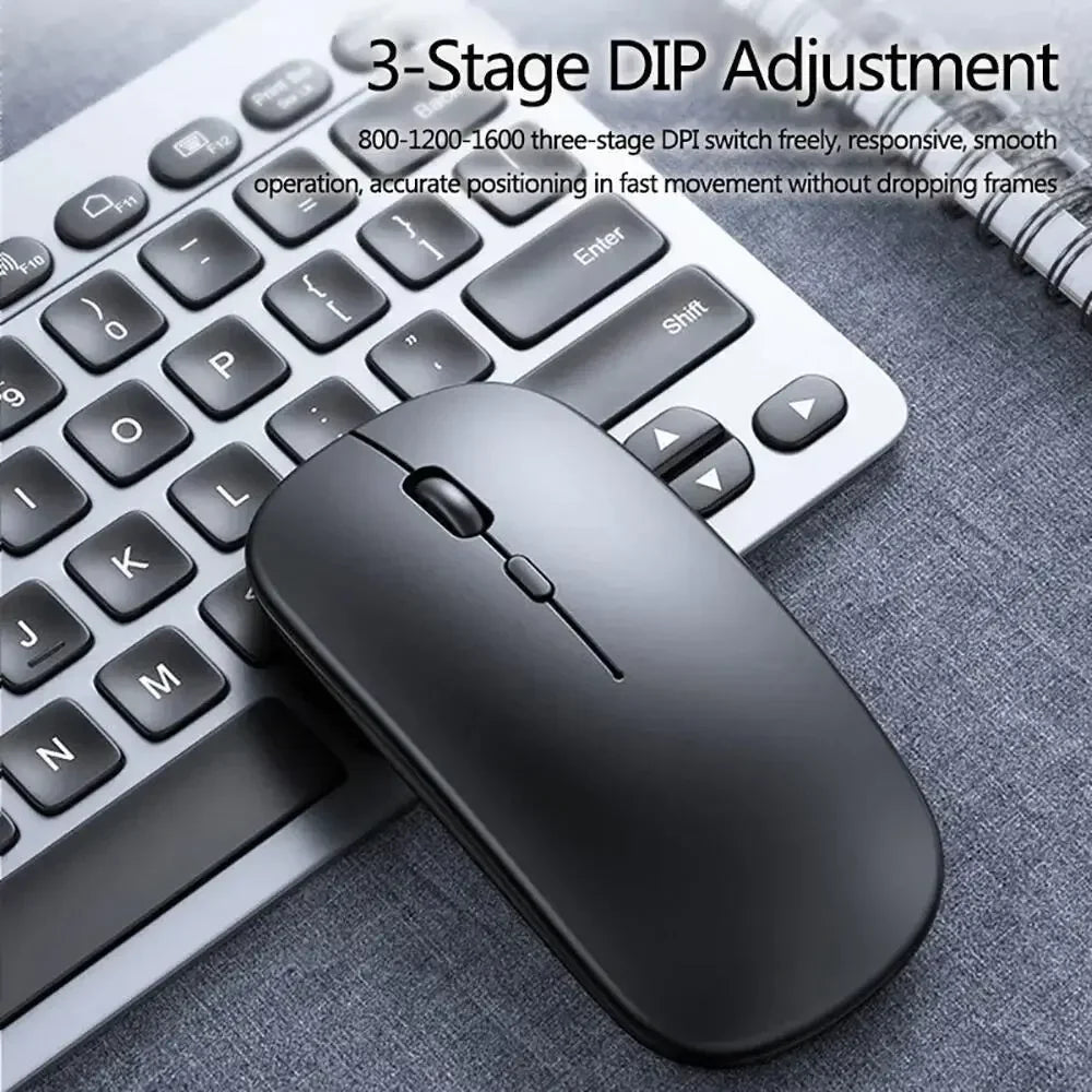 2025New Bluetooth Wireless Mouse USB Optical Rechargeable Mouse for Computer Laptop PC Macbook Gaming Mouse Gamer 2.4GHz 1600DPI