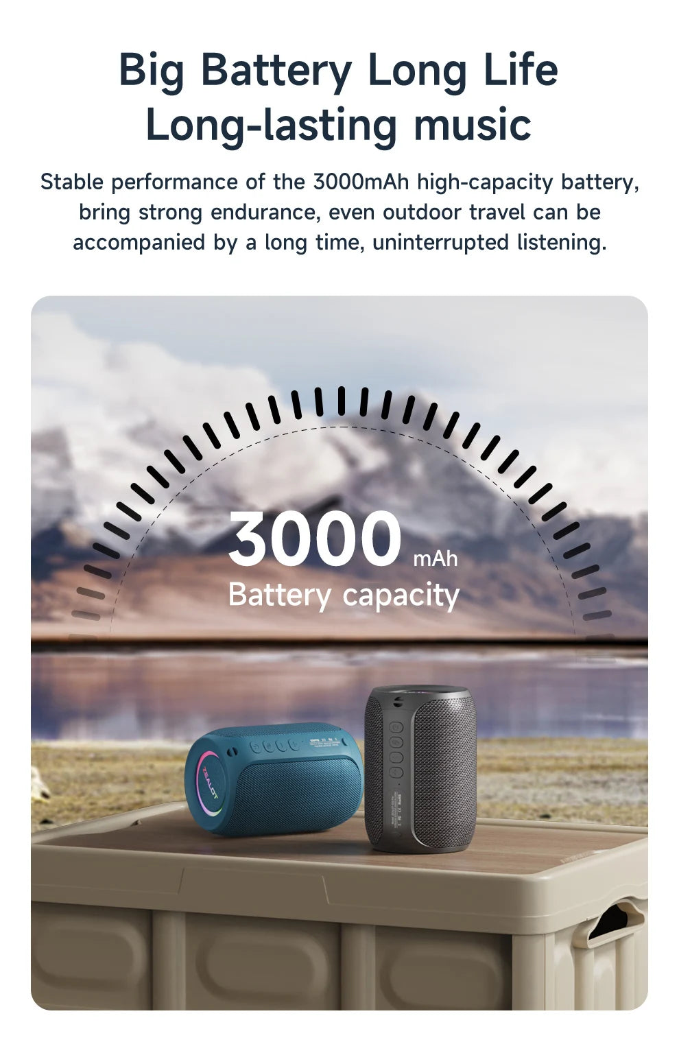 Zealot S32 pro Bluetooth Wireless Outdoor Portable Subwoofer Speaker Waterproof IPX6 Dual Pairing 3600mAh Wireless Speaker