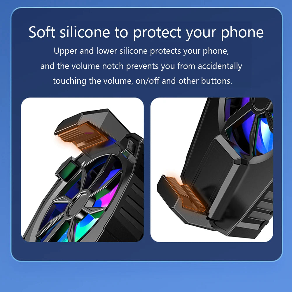 Portable Cooler For Mobile Phone Radiator Cooling Fan For Mobile Phone Fan Cell Cooling Plate Phone Cooler with RGB Light