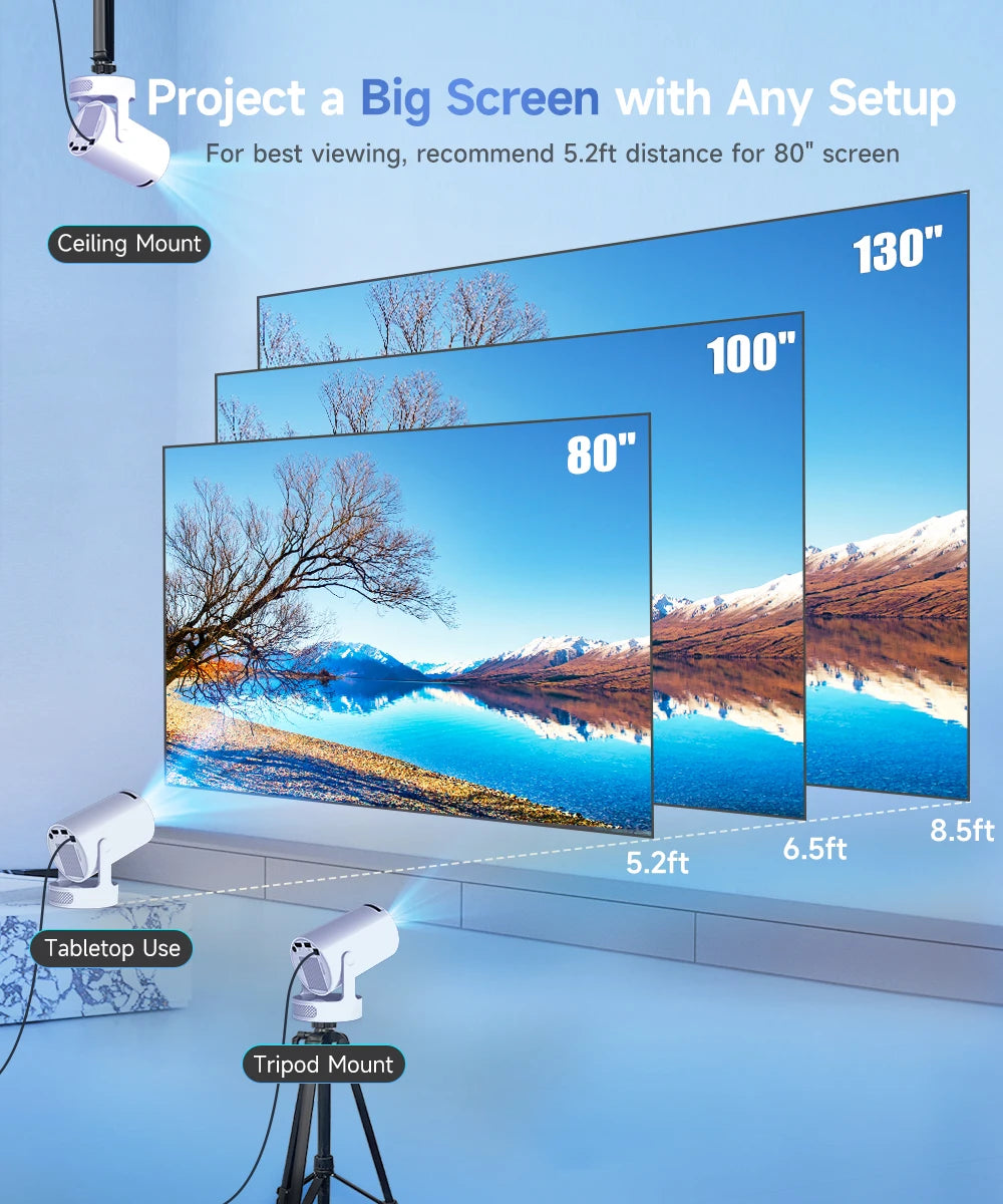 Magcubic HY300 Pro + Ultra Projector 4K 720P Portable Projector with WiFi 6 BT5.4 Auto Vertical Keystone 5W Speaker 180 Rotation