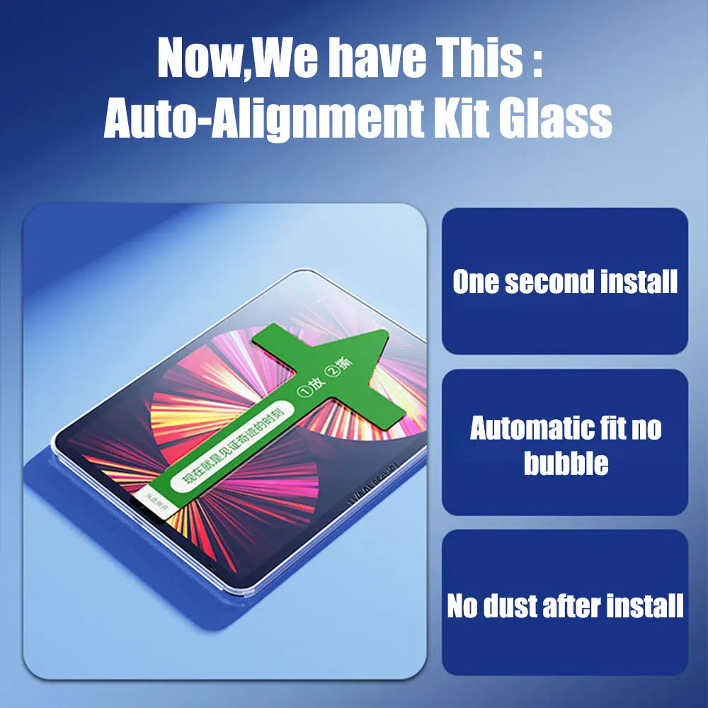 Auto Alignment Kit Tempered Glass For Ipad Pro 11 12.9 10 9 8 7 Air 5 4 3 2 13 Screen Protector For Ipad Mini 6 5 4 Gen Th Film