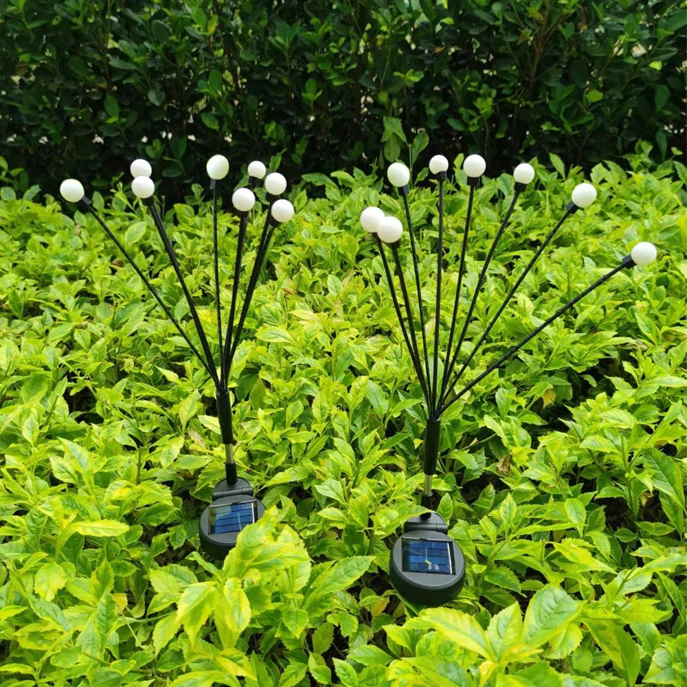 10 LED Outdoor Solar Firefly Lights Warm White RGB IP65 Waterproof Garden Starburst Light for Garden Path Yard Patio Landscape