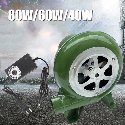 Electric Blower Fan BBQ Fan 100v 220v Suitable for Barbecue Mini Blacksmith Forges Blower with Speed Adapter AC100-240V M89B