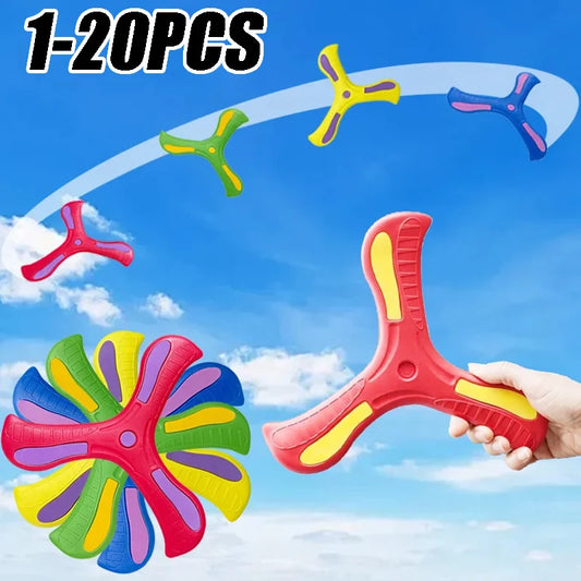 Children Soft Boomerang Toy Three-leaf Cross Outdoor Flying Disc Games Adult-kids Interactive Sports Toys for Decompression Gift