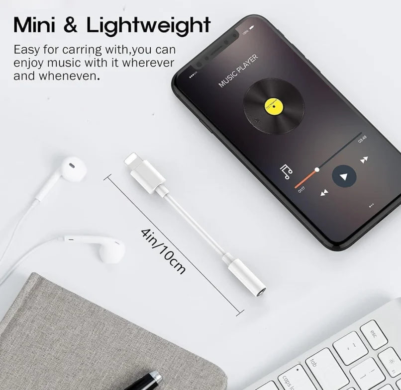 2 Pack MFi Certified Lightning to 3.5 mm Headphone Jack Adapter for iPhone, Earphone Converter Dongle Aux Audio Cable - Co