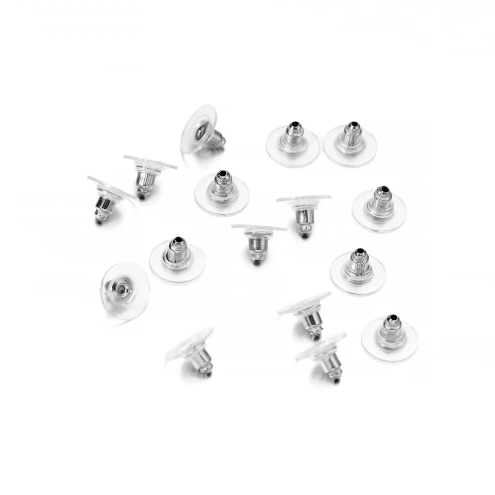100Pcs Rubber Earring Backs Post Nuts Silicon Steel Earnuts Stud Earring Back for DIY Jewelry Making Accessories