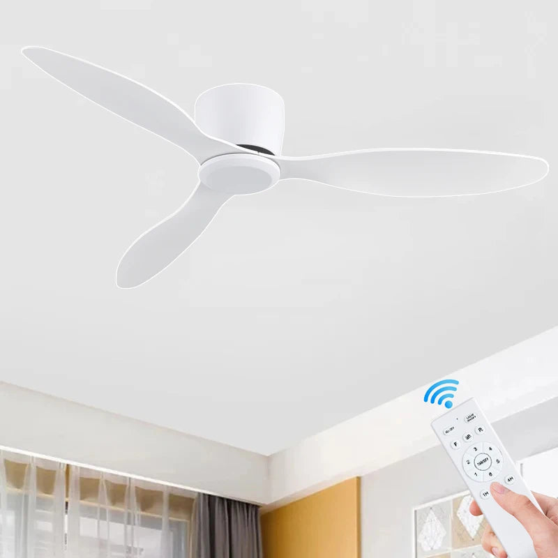 IRALAN 42inch/52inch Ceiling Fan without Light,6-Speed Reversible,Timer,Outdoor Bedroom Living Room-White/Black/Wood