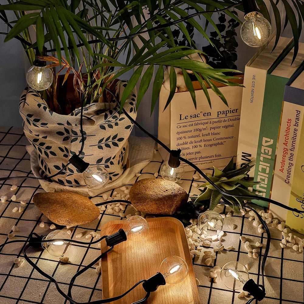 String Lights LED 15 Light Bulbs 10M G40 Globe String Lights Shatterproof Patio Lights for Indoor/Outdoor Commercial Decor Lamp