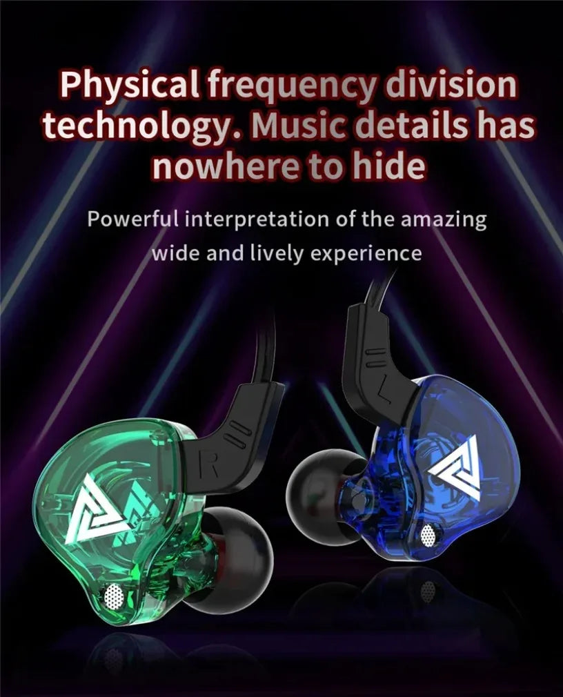 New Sport Headset with Microphone 3.5mm Wired Headphones QKZ AK6 In Ear Earphone for iPhone In Ear Mic Stereo Race Headset