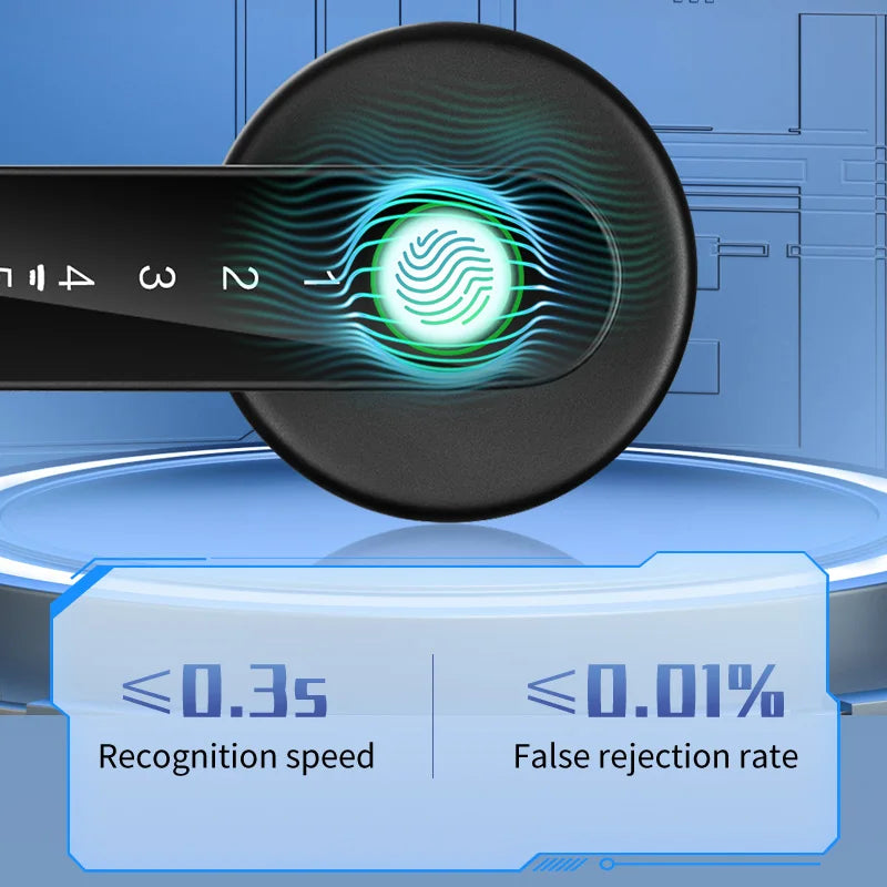 KERUI Fingerprint Door Lock  Tuya Smart /Smart Life Electronic Door Lock with Fingerprint/Password/Key/Tuya APP/Card Unlock