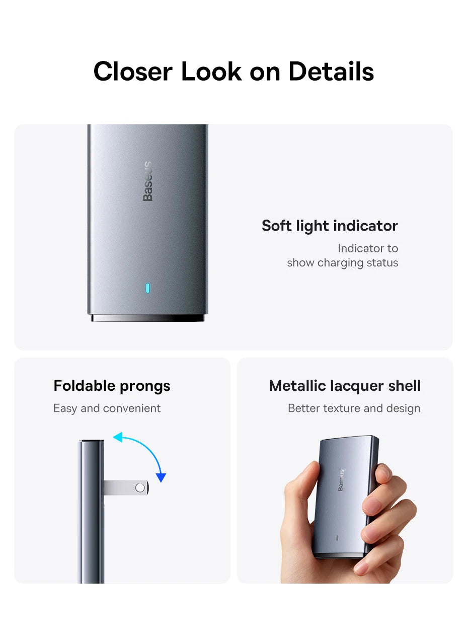 Baseus 65W GaN5 Charger Quick Charge QC 3.0 4.0 USB Type C Charger Portable Travel Charger Fast Charging For Laptop iPhone 14 13