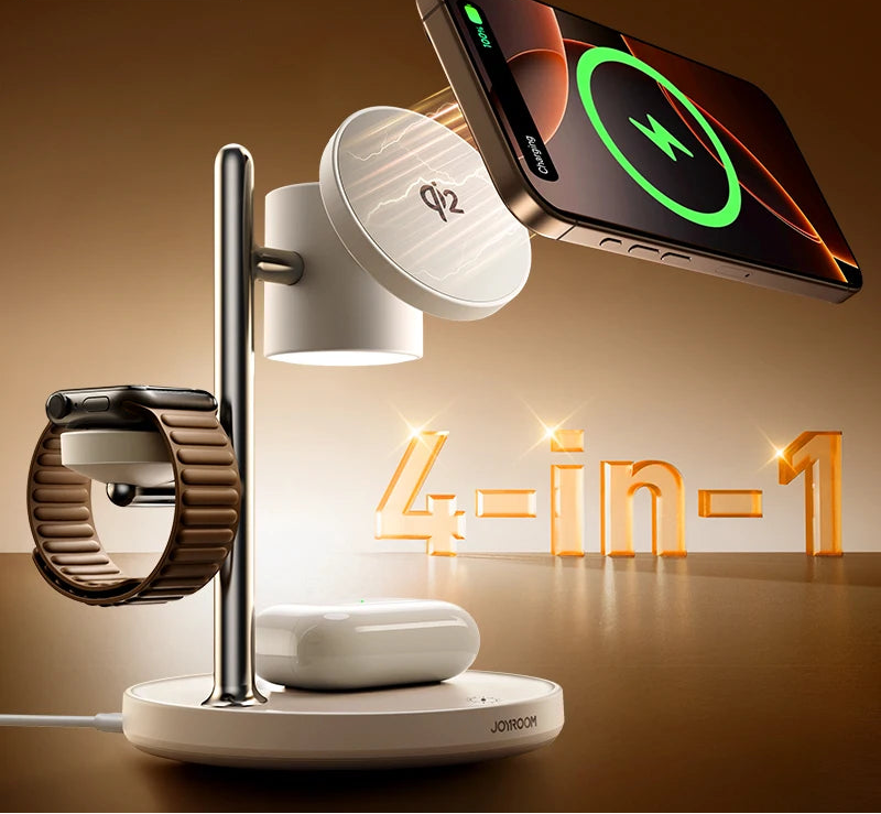 Joyroom Qi2 Magnetic Charging Station for Apple Fast Wireless Charger for iPhone 16 15 14 Pro Max for iWatch for AirPods JR-W23