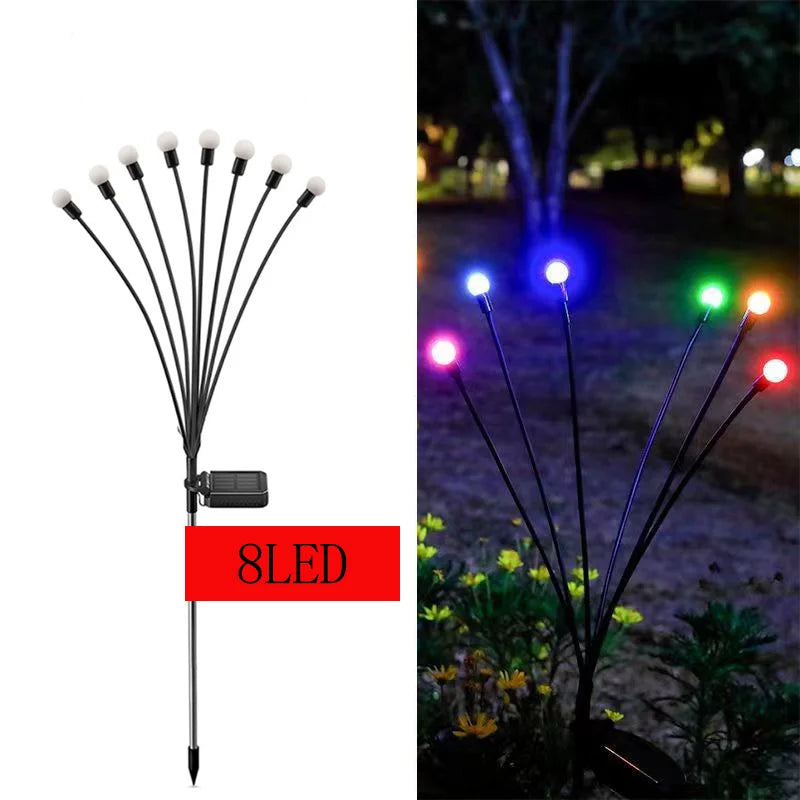 Outdoor LED Solar Lights Waterproof Starburst Solar Firefly Lights Lawn Lamp Garden Lamp for Path Landscape Decorative