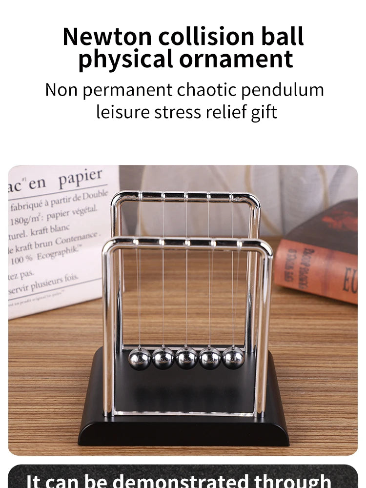 Newton Pendulum Balance Balls: Stylish Desk Decor & Educational Dynamics Toy for Office & Home
